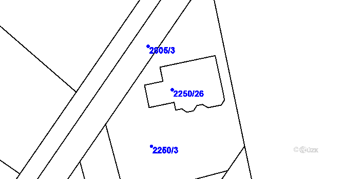 Parcela st. 2250/26 v KÚ Kylešovice, Katastrální mapa
