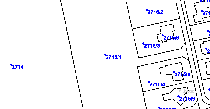 Parcela st. 2715/1 v KÚ Kylešovice, Katastrální mapa
