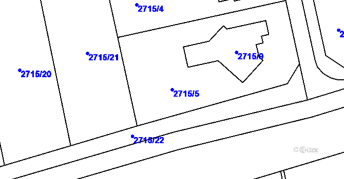 Parcela st. 2715/5 v KÚ Kylešovice, Katastrální mapa