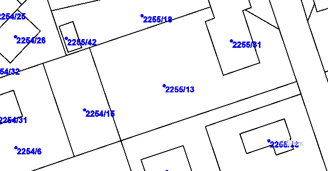 Parcela st. 2255/13 v KÚ Kylešovice, Katastrální mapa