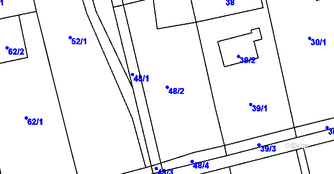 Parcela st. 48/2 v KÚ Kylešovice, Katastrální mapa