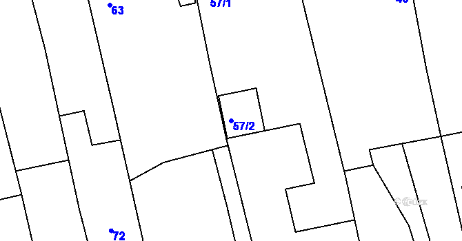 Parcela st. 57/2 v KÚ Kylešovice, Katastrální mapa