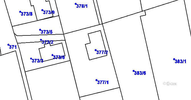 Parcela st. 377/2 v KÚ Kylešovice, Katastrální mapa