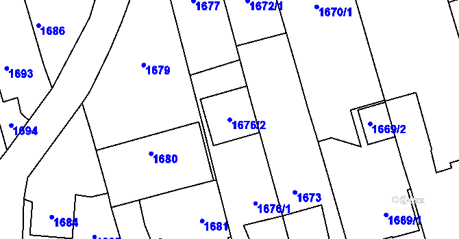 Parcela st. 1676/2 v KÚ Kylešovice, Katastrální mapa