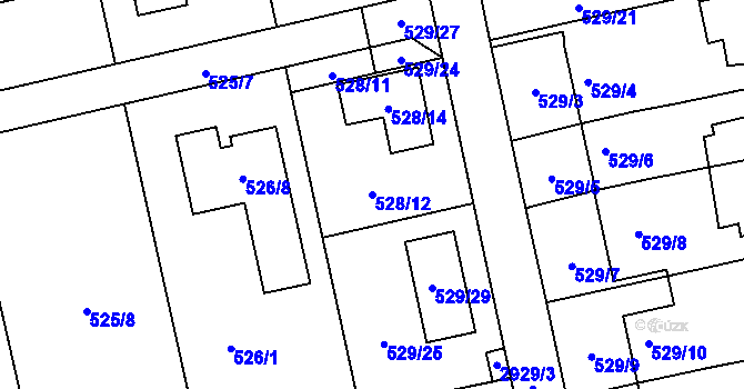 Parcela st. 528/12 v KÚ Kylešovice, Katastrální mapa