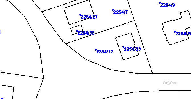 Parcela st. 2254/12 v KÚ Kylešovice, Katastrální mapa