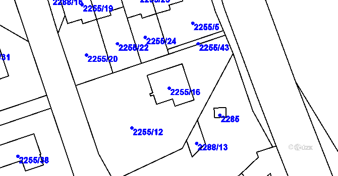 Parcela st. 2255/16 v KÚ Kylešovice, Katastrální mapa