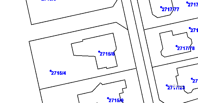 Parcela st. 2715/8 v KÚ Kylešovice, Katastrální mapa