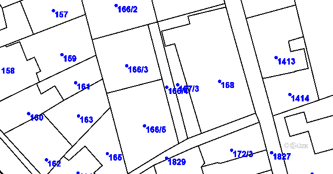 Parcela st. 166/4 v KÚ Kylešovice, Katastrální mapa
