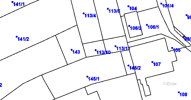 Parcela st. 113/10 v KÚ Kylešovice, Katastrální mapa