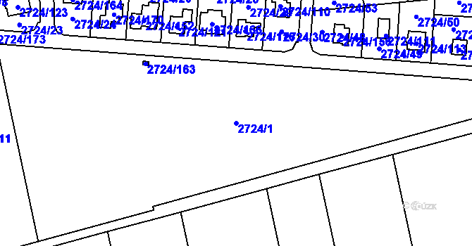 Parcela st. 2724/1 v KÚ Kylešovice, Katastrální mapa