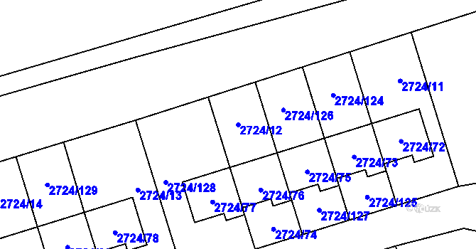 Parcela st. 2724/12 v KÚ Kylešovice, Katastrální mapa