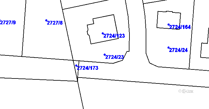 Parcela st. 2724/23 v KÚ Kylešovice, Katastrální mapa