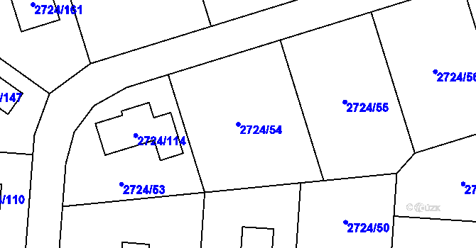 Parcela st. 2724/54 v KÚ Kylešovice, Katastrální mapa