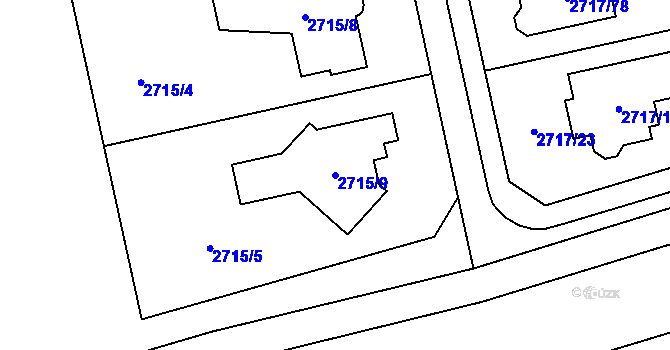 Parcela st. 2715/9 v KÚ Kylešovice, Katastrální mapa