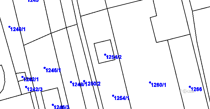 Parcela st. 1254/2 v KÚ Kylešovice, Katastrální mapa