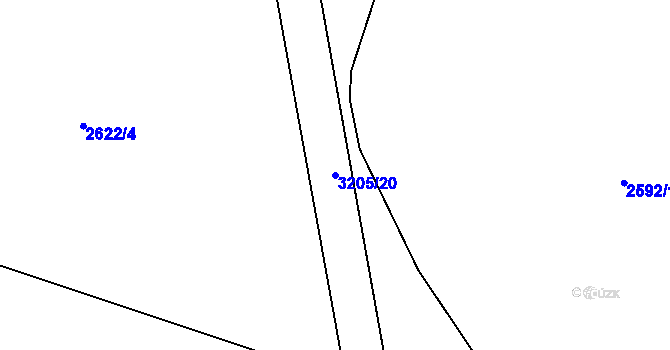 Parcela st. 3205/20 v KÚ Kylešovice, Katastrální mapa