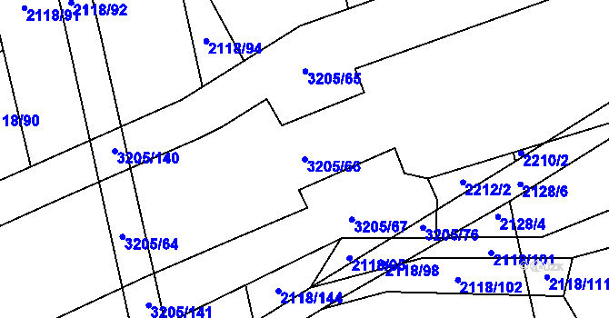 Parcela st. 3205/66 v KÚ Kylešovice, Katastrální mapa