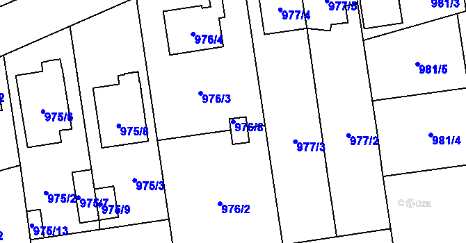 Parcela st. 976/8 v KÚ Kylešovice, Katastrální mapa