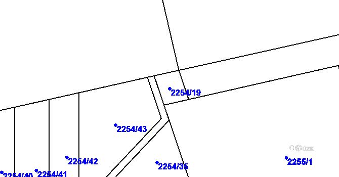Parcela st. 2254/19 v KÚ Kylešovice, Katastrální mapa