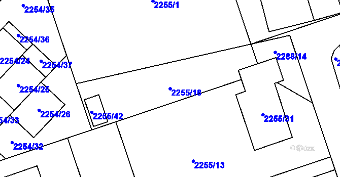 Parcela st. 2255/18 v KÚ Kylešovice, Katastrální mapa