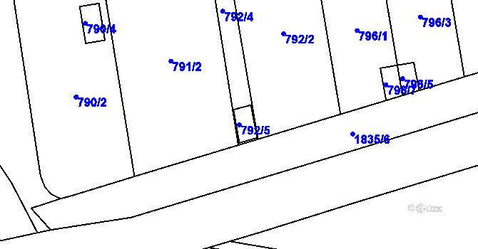 Parcela st. 792/5 v KÚ Kylešovice, Katastrální mapa