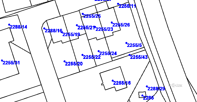 Parcela st. 2255/24 v KÚ Kylešovice, Katastrální mapa