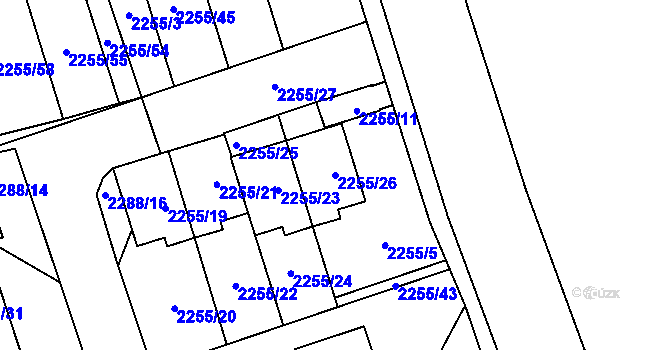 Parcela st. 2255/26 v KÚ Kylešovice, Katastrální mapa