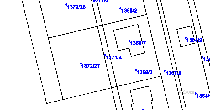 Parcela st. 1371/4 v KÚ Kylešovice, Katastrální mapa