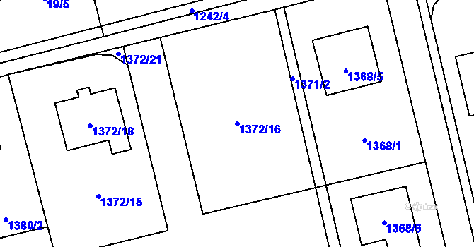 Parcela st. 1372/16 v KÚ Kylešovice, Katastrální mapa