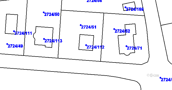 Parcela st. 2724/112 v KÚ Kylešovice, Katastrální mapa