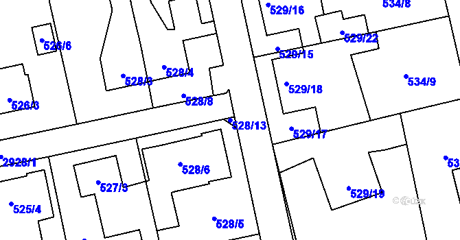 Parcela st. 528/13 v KÚ Kylešovice, Katastrální mapa