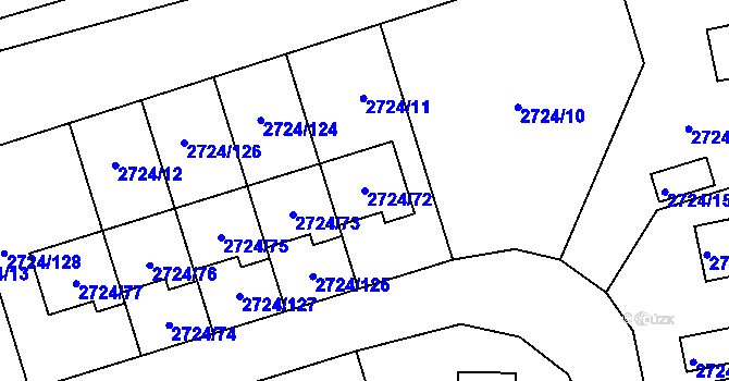 Parcela st. 2724/72 v KÚ Kylešovice, Katastrální mapa