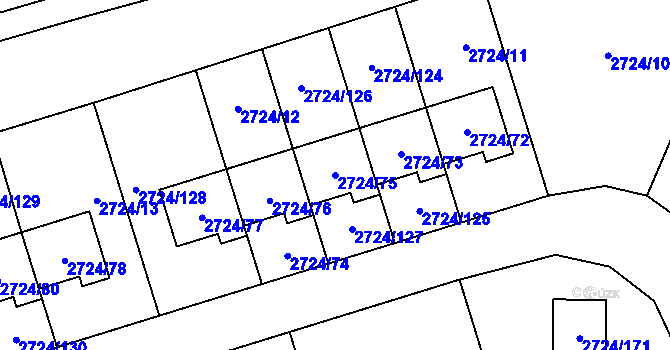 Parcela st. 2724/75 v KÚ Kylešovice, Katastrální mapa