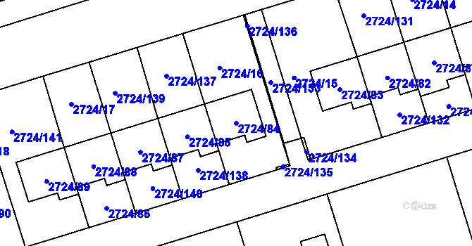 Parcela st. 2724/84 v KÚ Kylešovice, Katastrální mapa