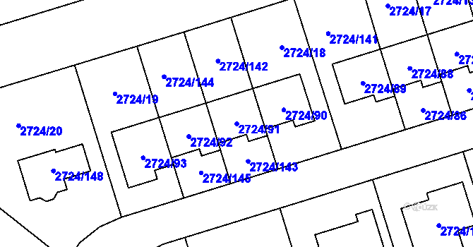 Parcela st. 2724/91 v KÚ Kylešovice, Katastrální mapa