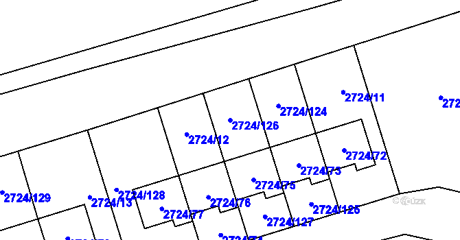 Parcela st. 2724/126 v KÚ Kylešovice, Katastrální mapa