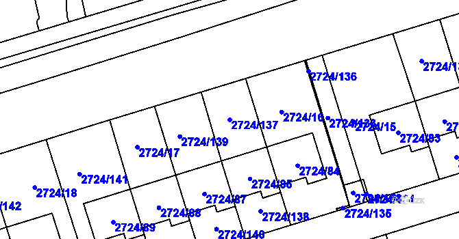 Parcela st. 2724/137 v KÚ Kylešovice, Katastrální mapa