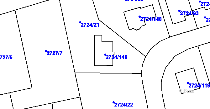Parcela st. 2724/146 v KÚ Kylešovice, Katastrální mapa
