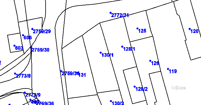Parcela st. 130/1 v KÚ Kylešovice, Katastrální mapa