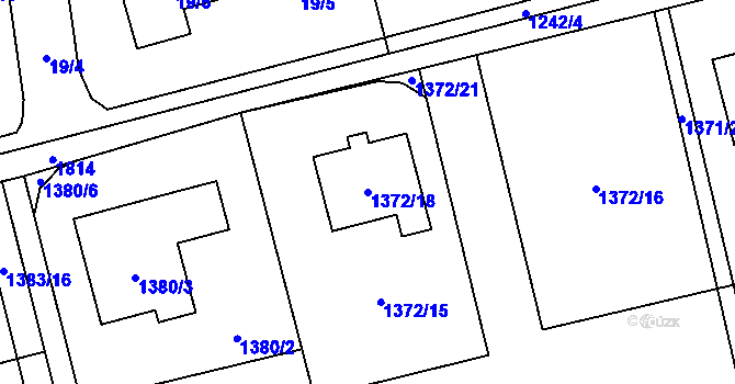Parcela st. 1372/18 v KÚ Kylešovice, Katastrální mapa