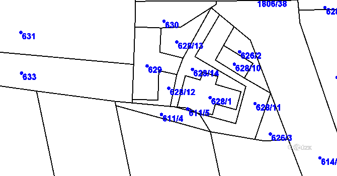Parcela st. 628/12 v KÚ Kylešovice, Katastrální mapa