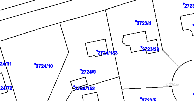 Parcela st. 2724/153 v KÚ Kylešovice, Katastrální mapa