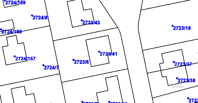 Parcela st. 2723/41 v KÚ Kylešovice, Katastrální mapa