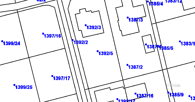 Parcela st. 1392/5 v KÚ Kylešovice, Katastrální mapa