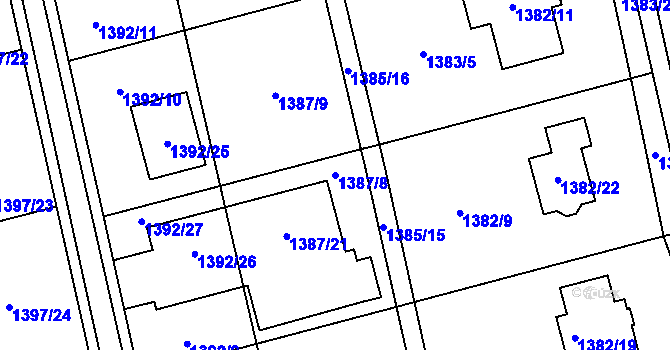 Parcela st. 1387/8 v KÚ Kylešovice, Katastrální mapa