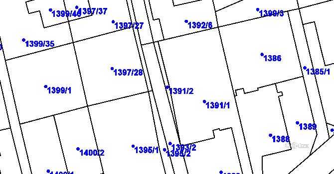 Parcela st. 1391/2 v KÚ Kylešovice, Katastrální mapa