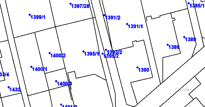 Parcela st. 1395/2 v KÚ Kylešovice, Katastrální mapa