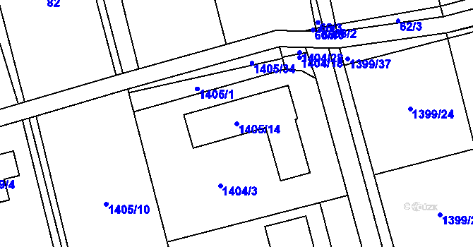 Parcela st. 1405/14 v KÚ Kylešovice, Katastrální mapa