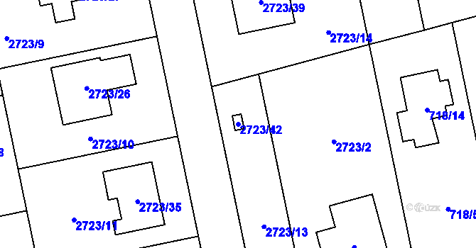 Parcela st. 2723/42 v KÚ Kylešovice, Katastrální mapa